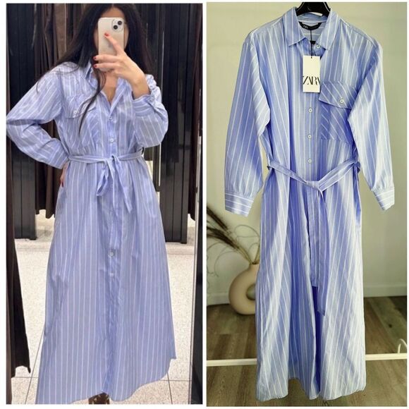 Zara Dresses & Skirts - Zara Striped Shirt Dress New